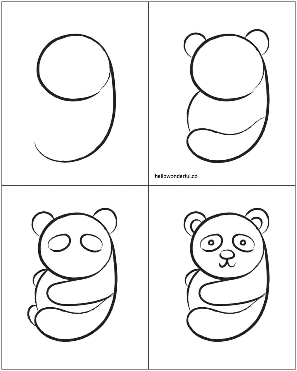 how to draw a panda 