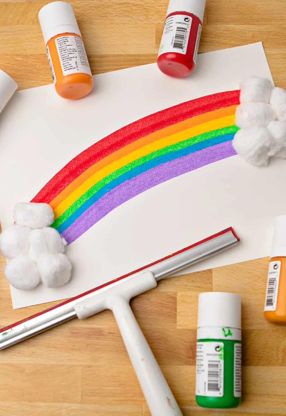 Rainbow Squeegee Art for Kids