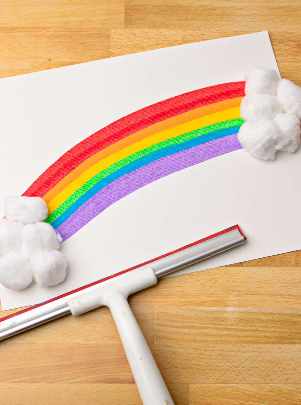 Rainbow Squeegee Art for Kids