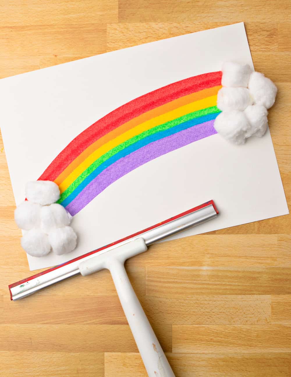 Rainbow Squeegee Art for Kids